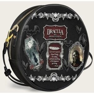 "The Dracula" Circle Crossbody Bag Vegan Leather New Horror Halloween